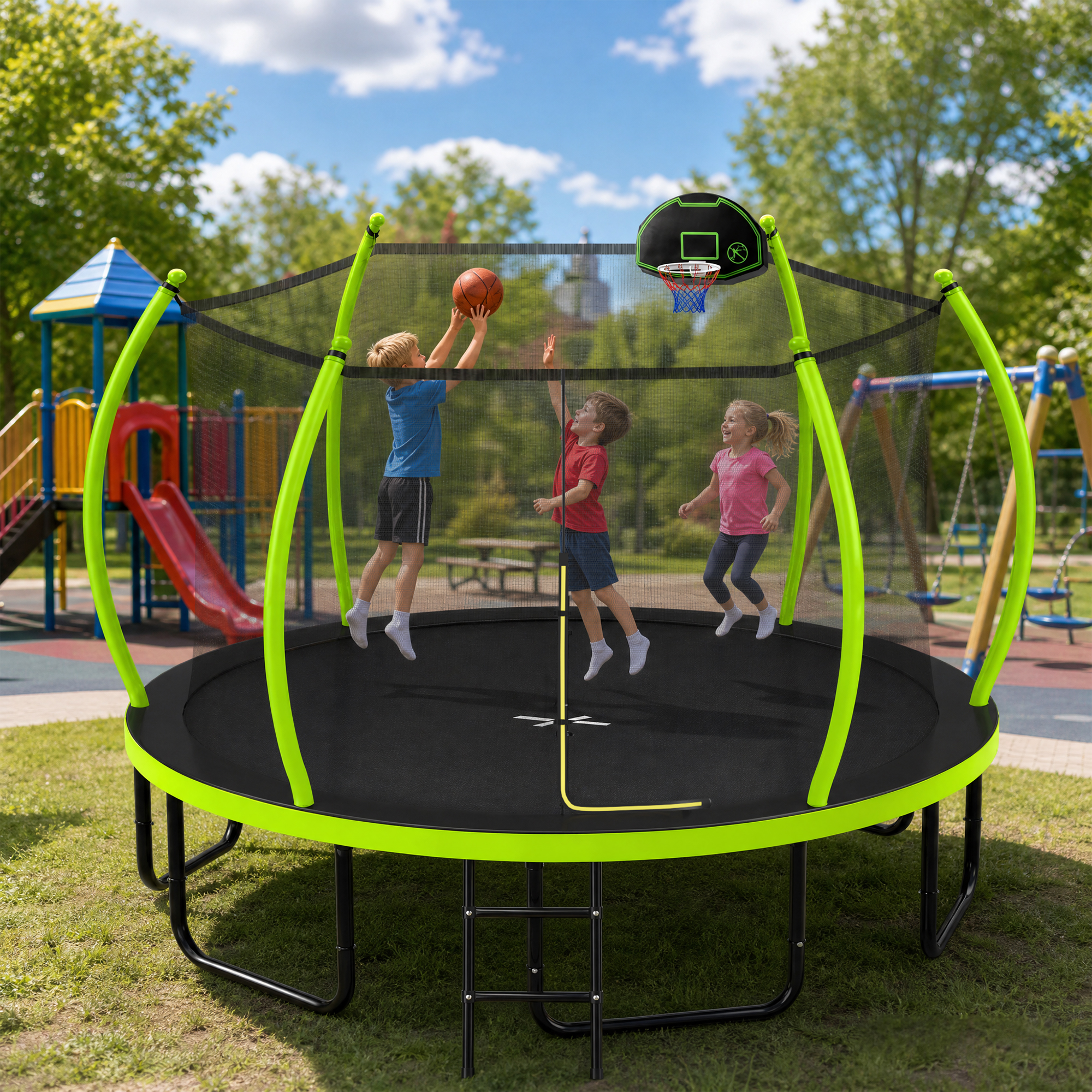 16FT Trampoline with Basketball Hoop