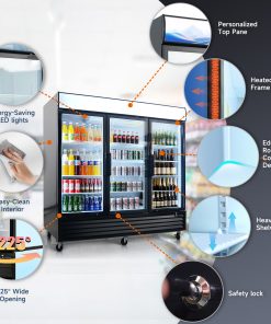 ORIKOOL Glass Door Merchandiser Refrigerator 70 Cu.ft
