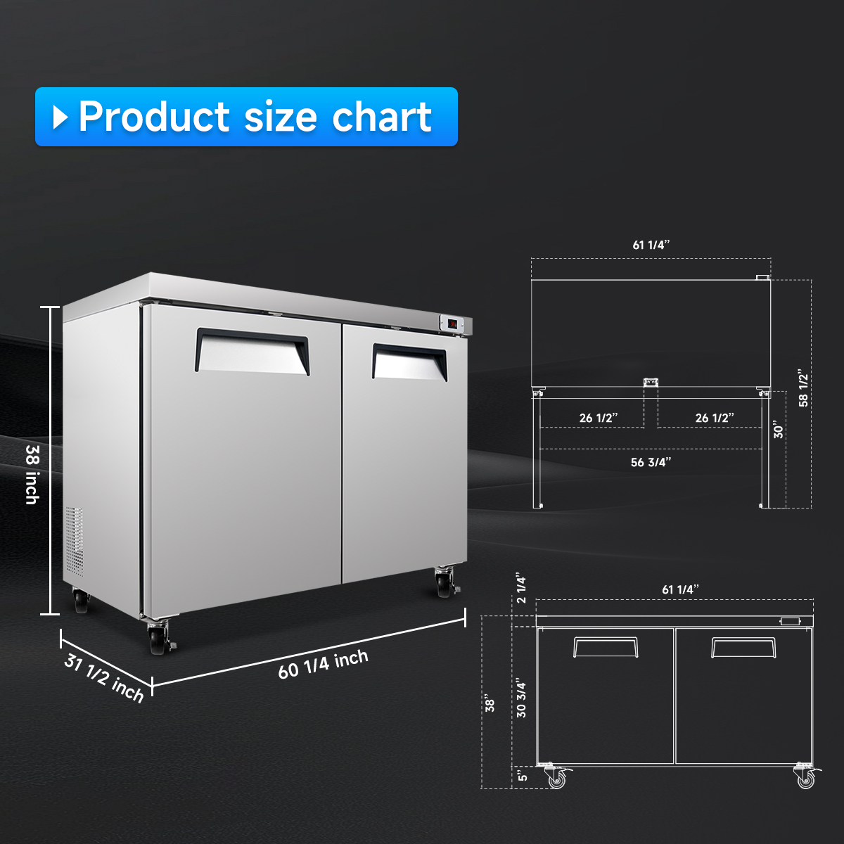 60 In Commercial Refrigerators