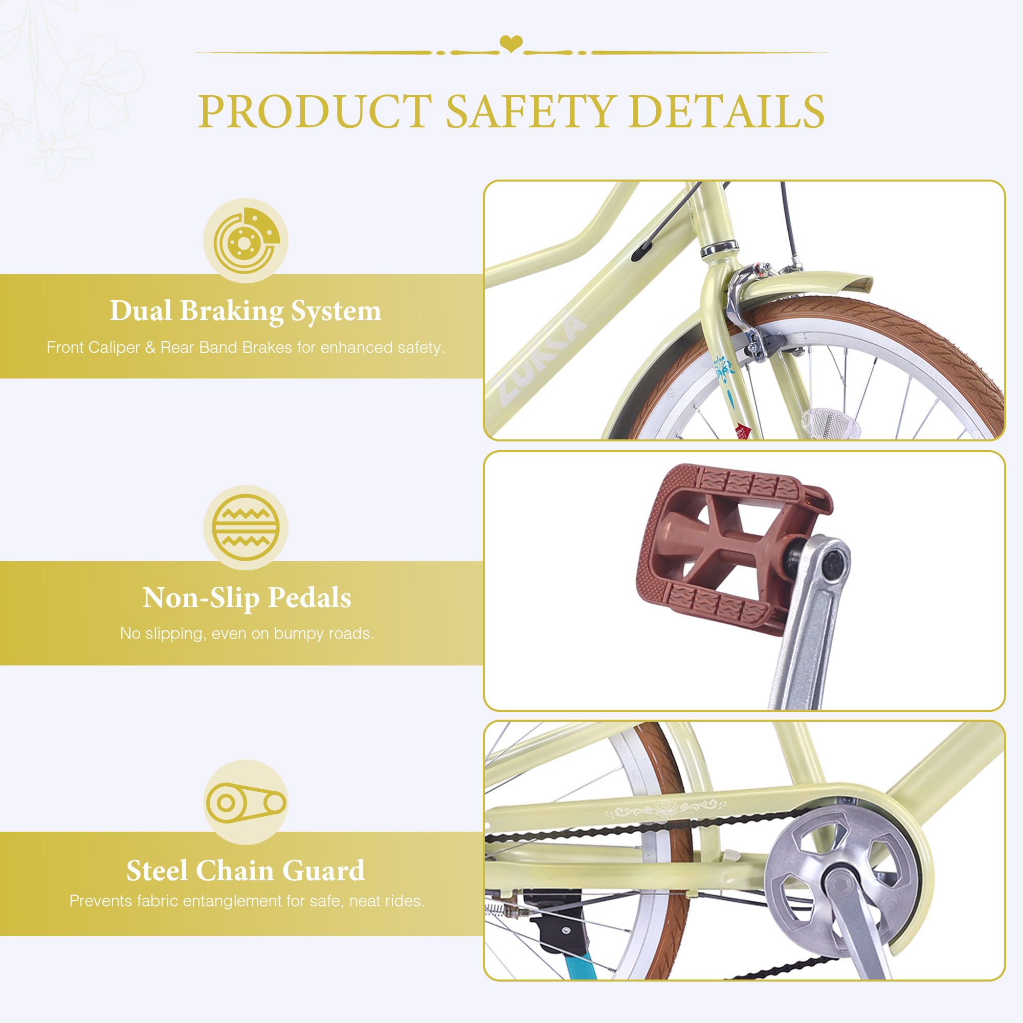 ZUKKA 24 Inch Women's Cruiser Bike