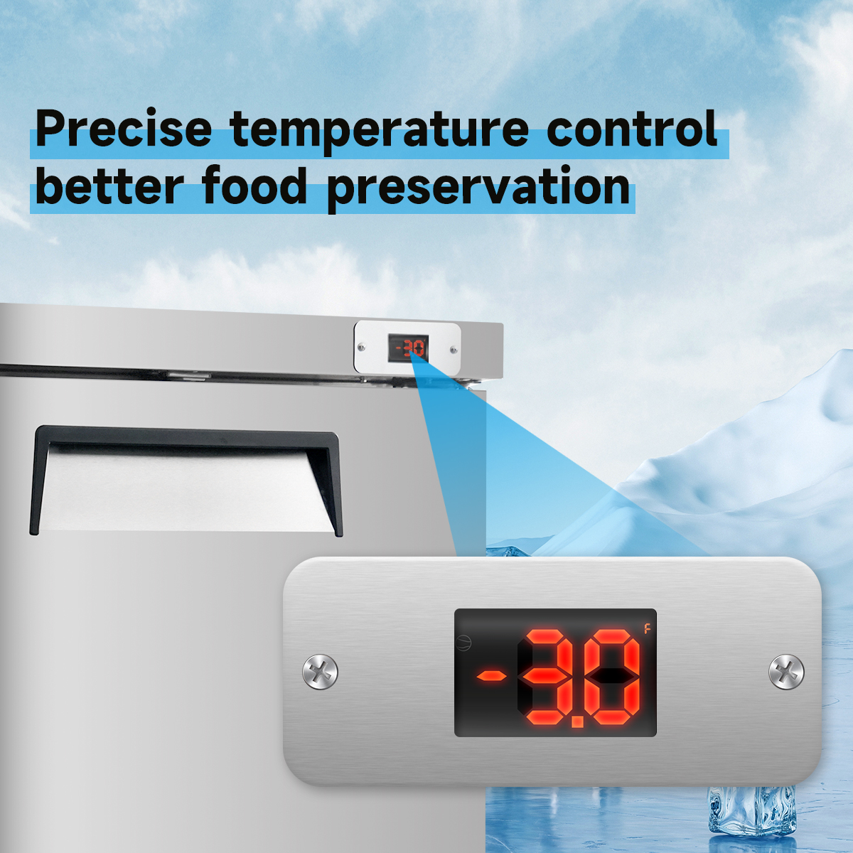 ORIKOOL 48" Commercial Under Counter Freezer 14.1 Cu.ft