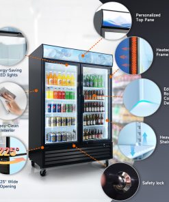 ORIKOOL Glass Door Merchandiser Refrigerator 44.7 Cu.ft