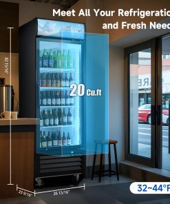 ORIKOOL Glass Door Merchandiser Refrigerator 19.3 Cu.ft