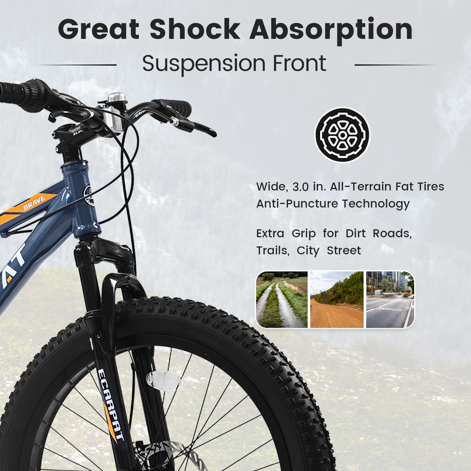 Elecony S24109 24 Inch Fat Tire Bike