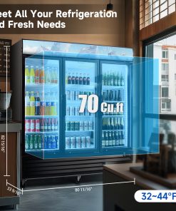 ORIKOOL Glass Door Merchandiser Refrigerator 70 Cu.ft