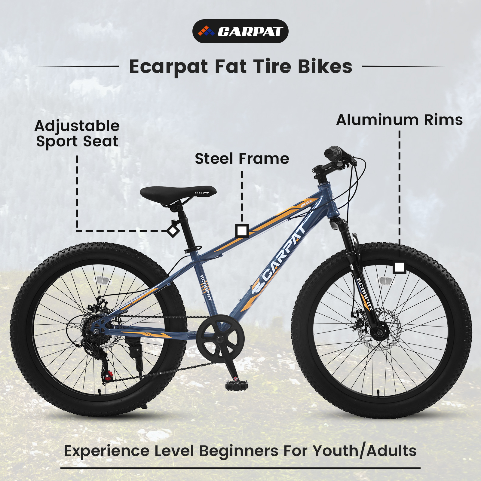 Elecony S24109 24 Inch Fat Tire Bike