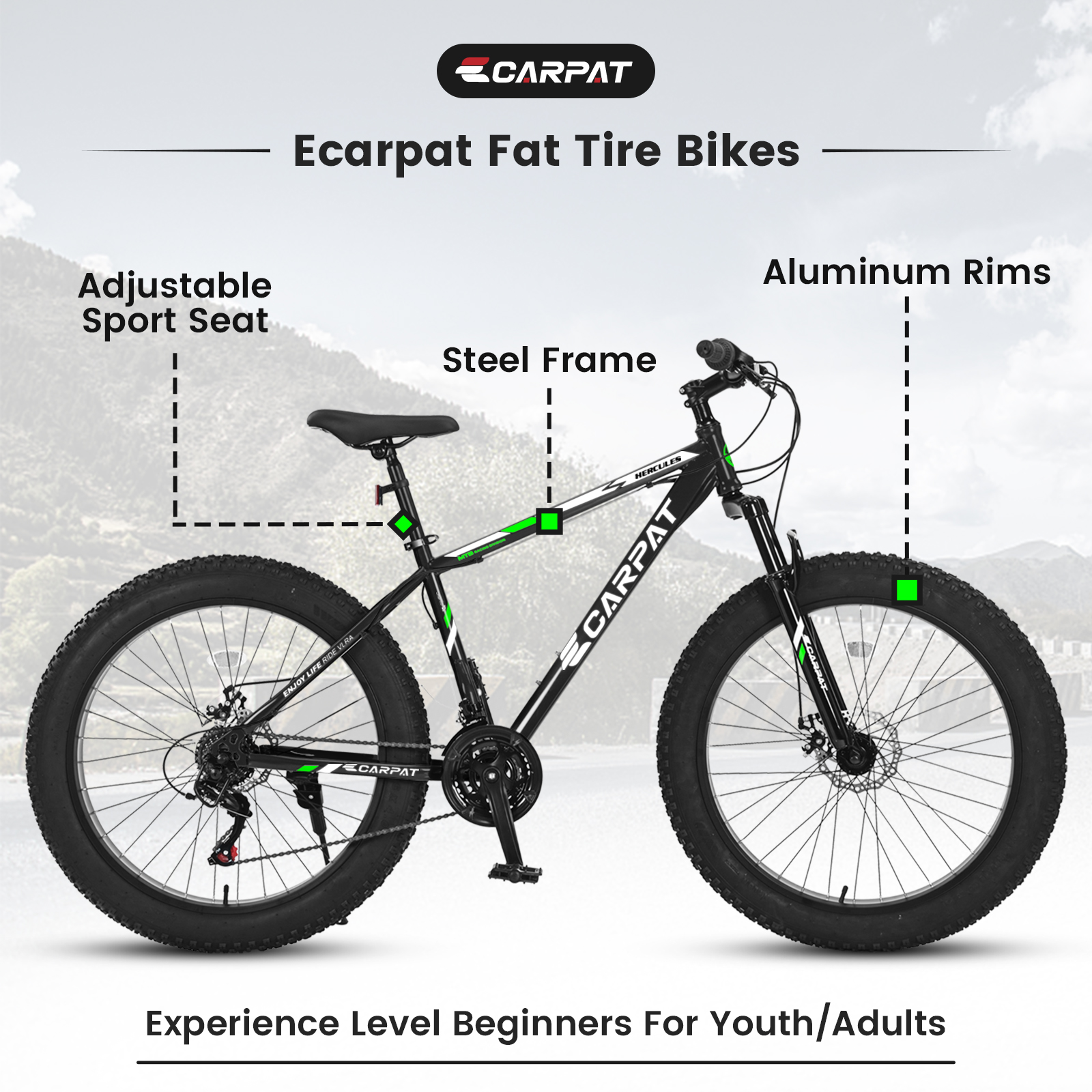 Elecony S26109 26 Inch Fat Tire Bike