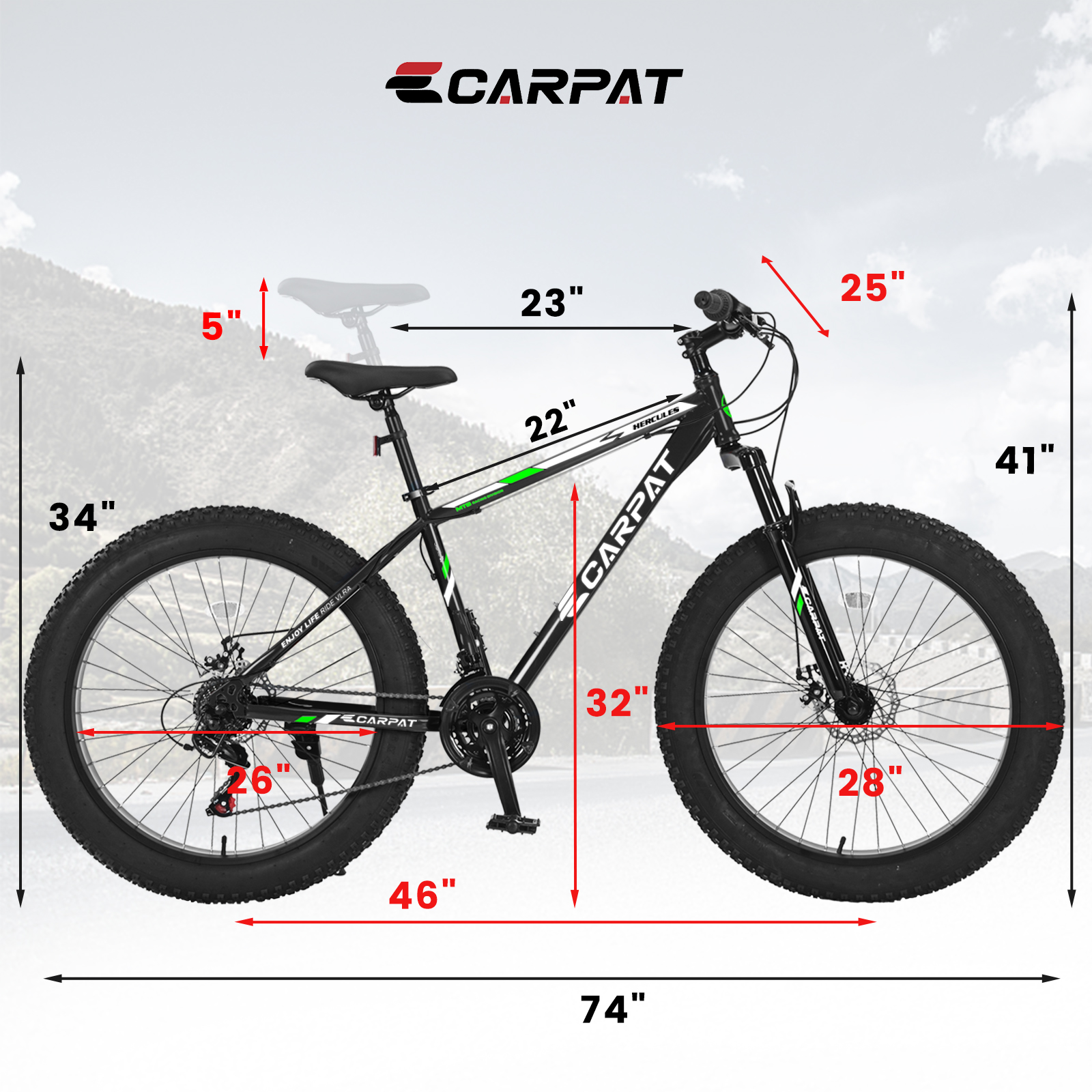 Elecony S26109 26 Inch Fat Tire Bike
