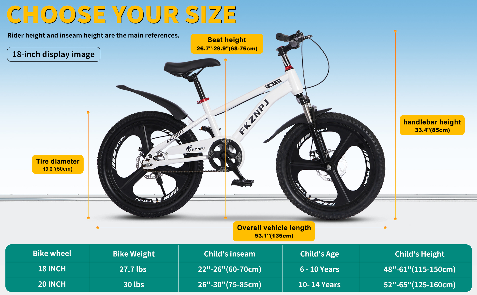 FKZNPJ 20 Inch Single Speed Mountain Bike