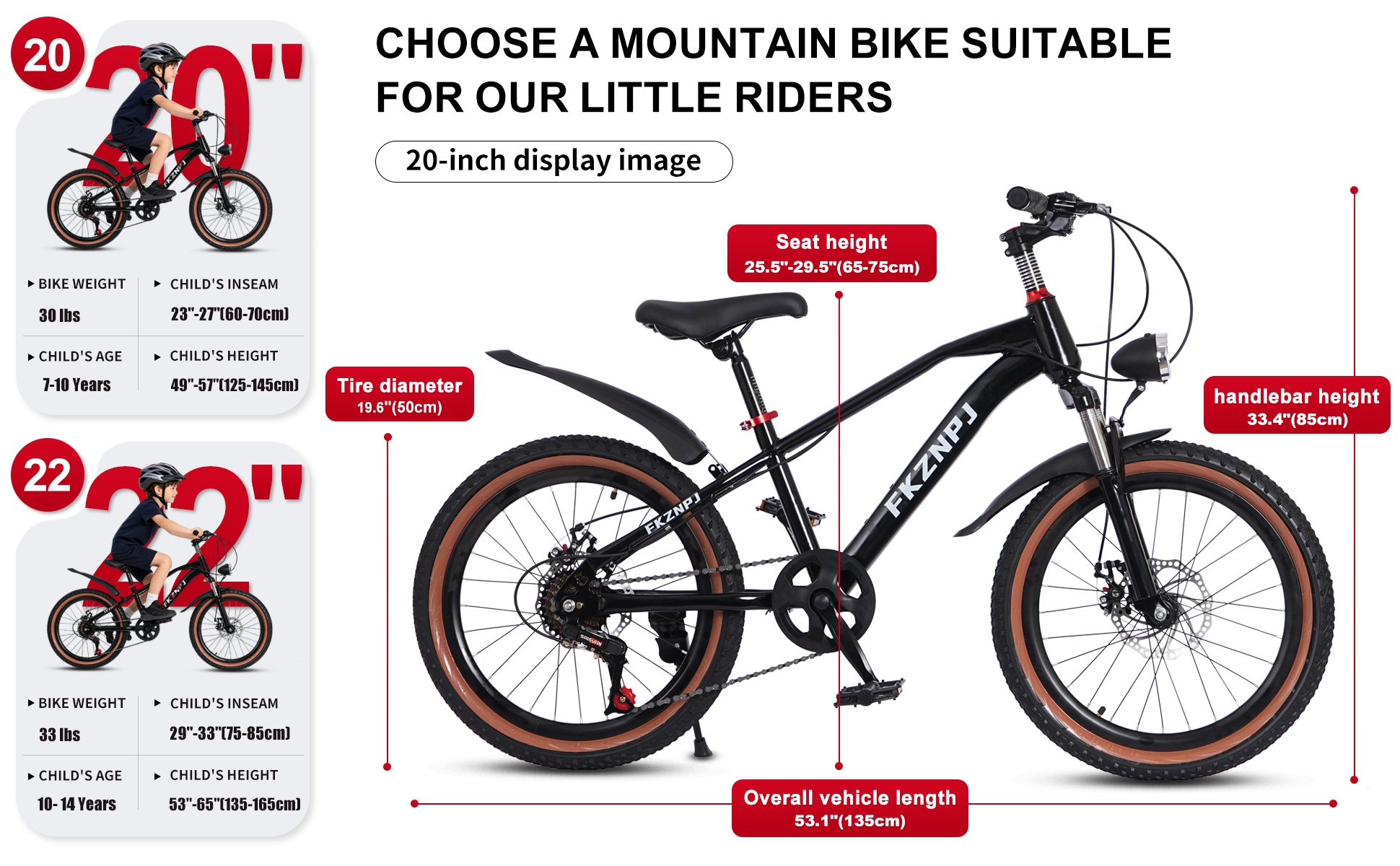 FKZNPJ 20 Inch Mountain Bike
