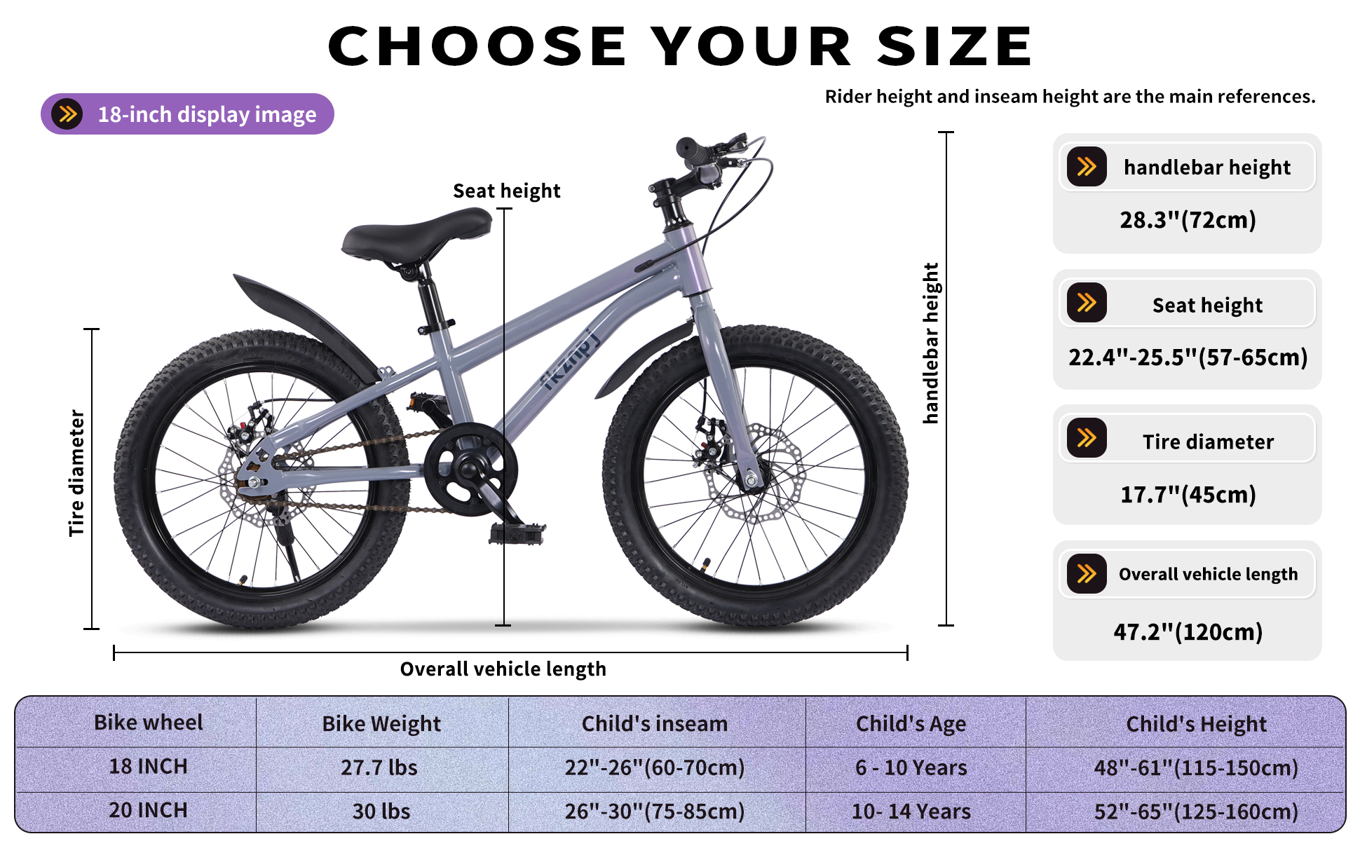 FKZNPJ 18 Inch Kids Bike