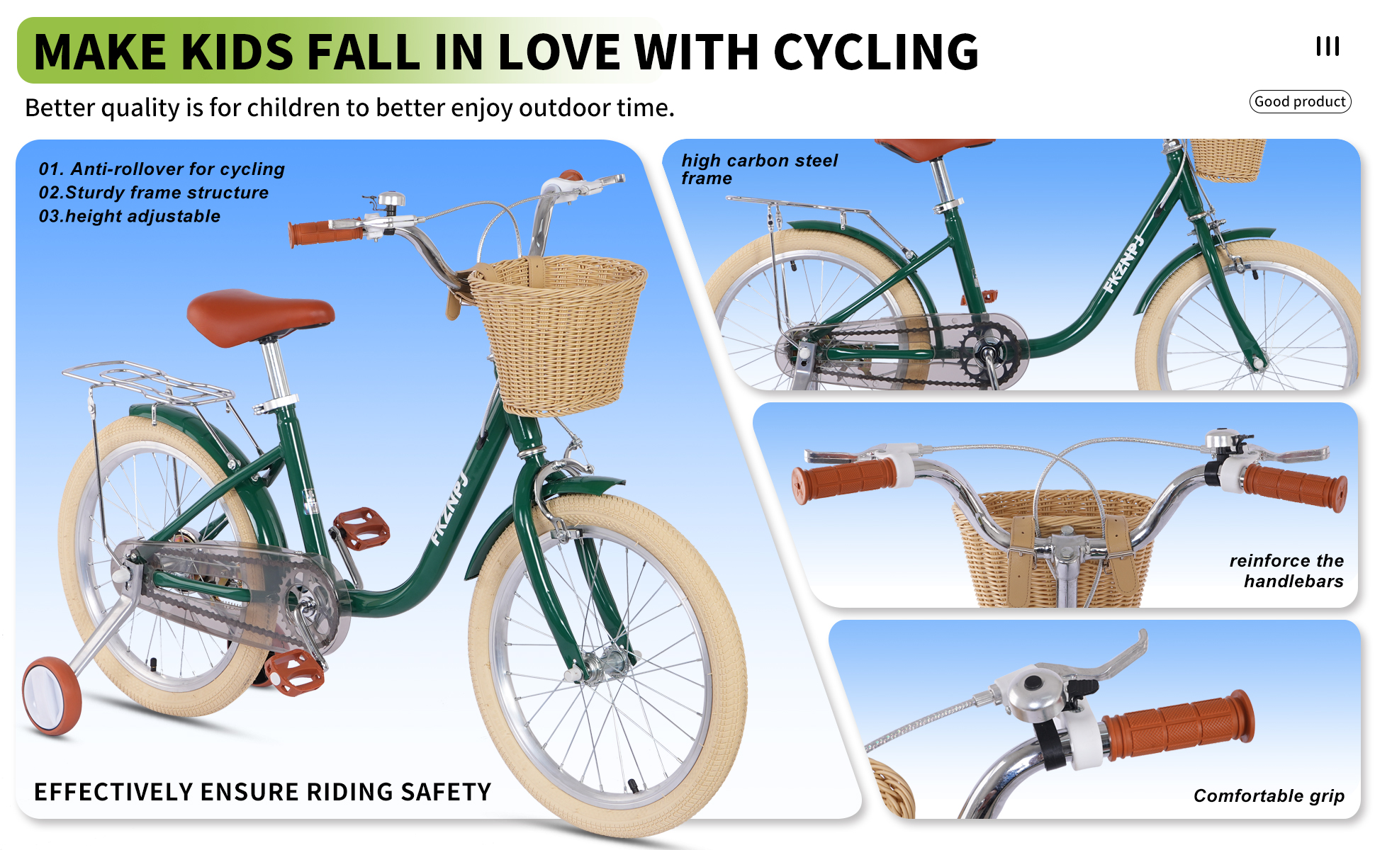 FKZNPJ 18 Inch Girls Bike