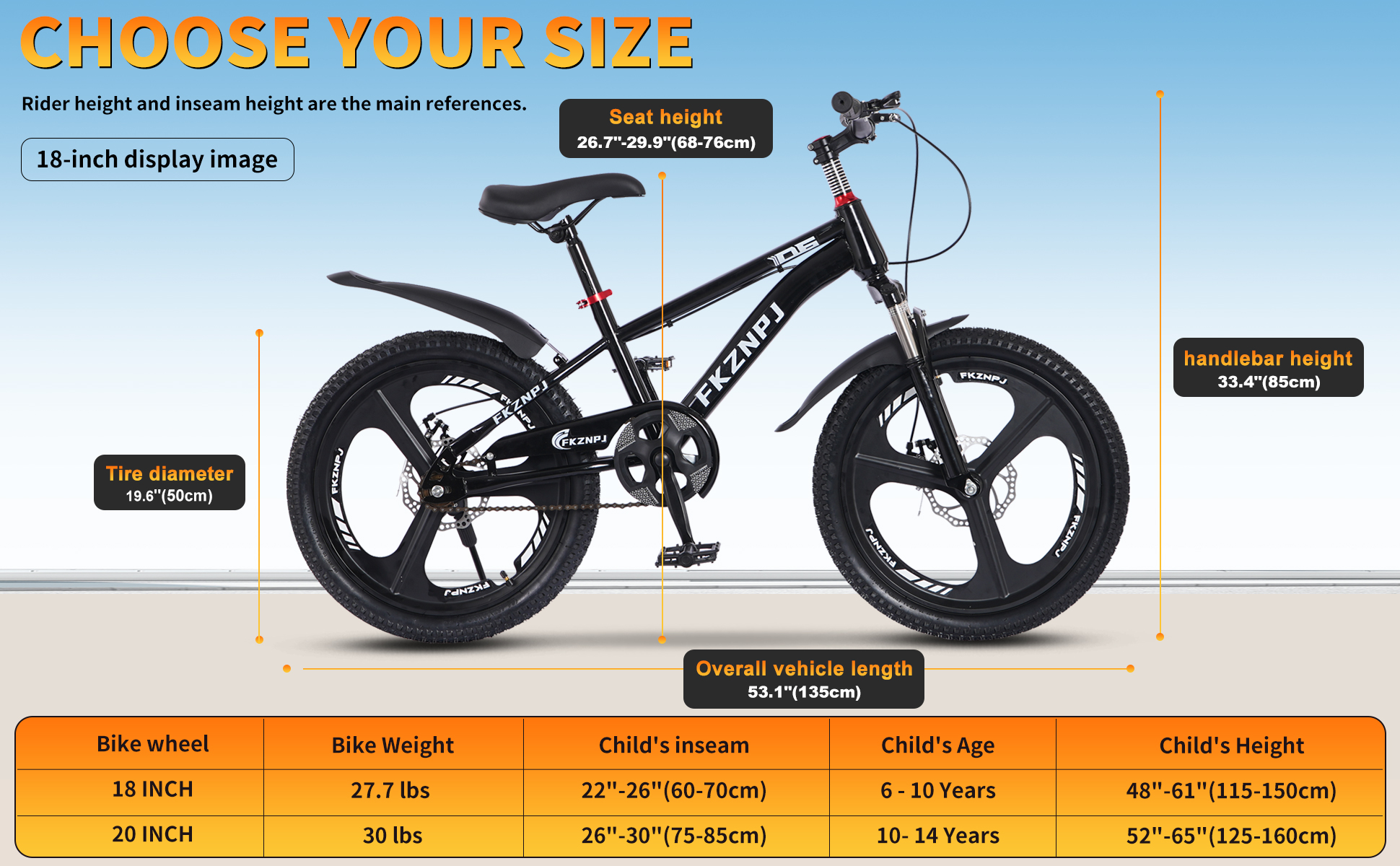 FKZNPJ 20 Inch Single Speed Mountain Bike
