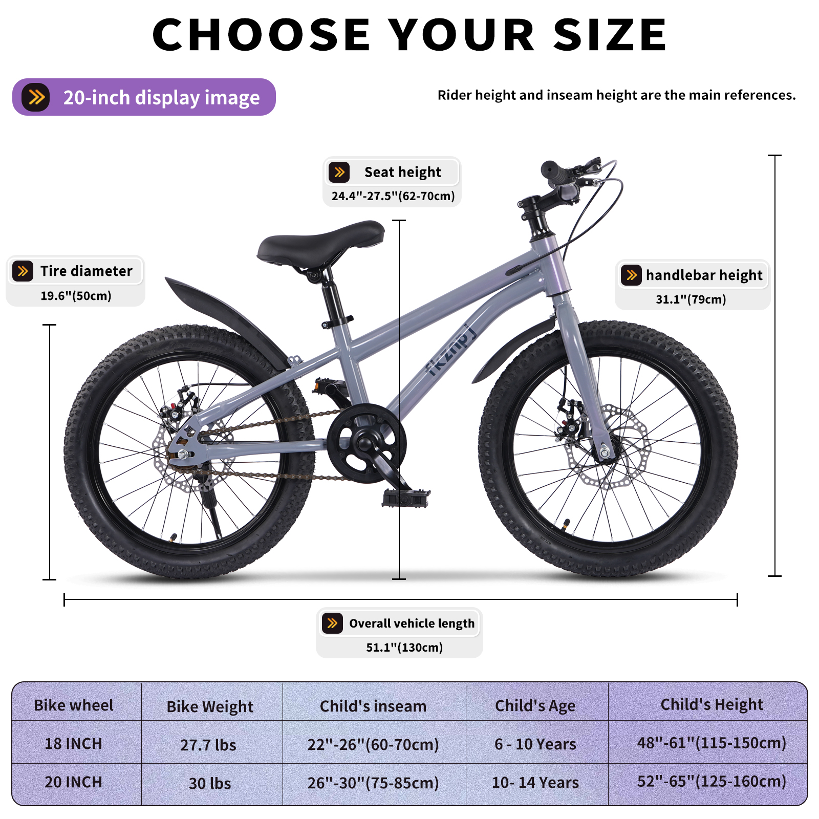 FKZNPJ 18 Inch Kids Bike