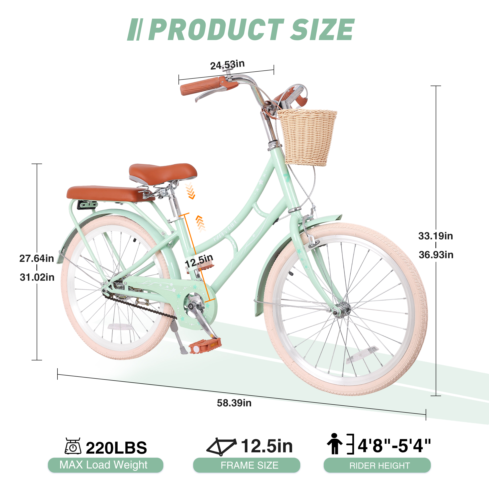 ZUKKA 22 Inch Beach Cruiser Bike for Women