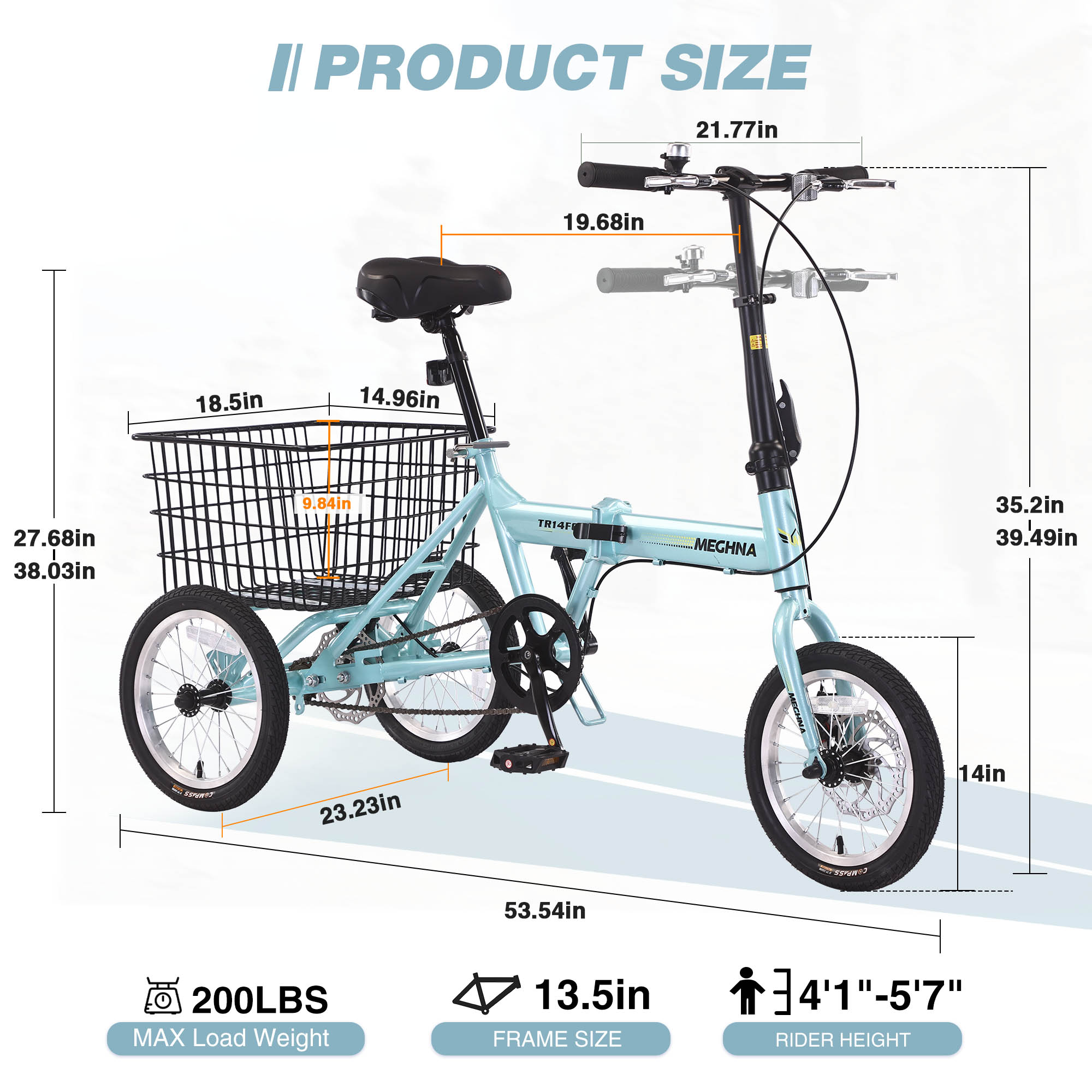 ZUKKA Folding Tricycle For Adults