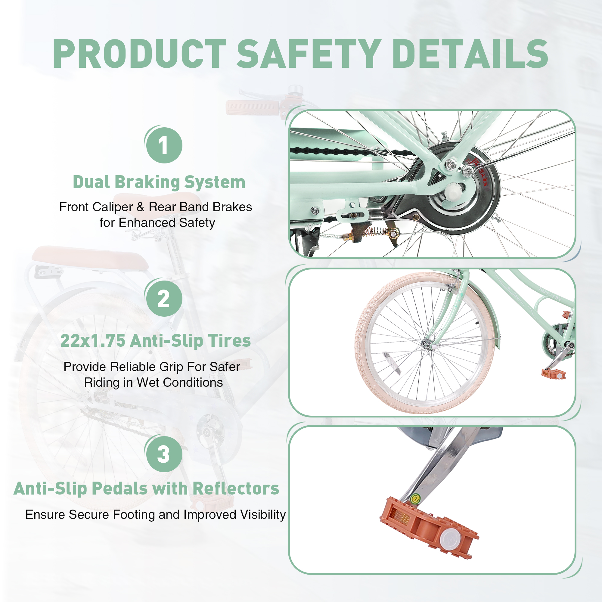 ZUKKA 22 Inch Beach Cruiser Bike for Women