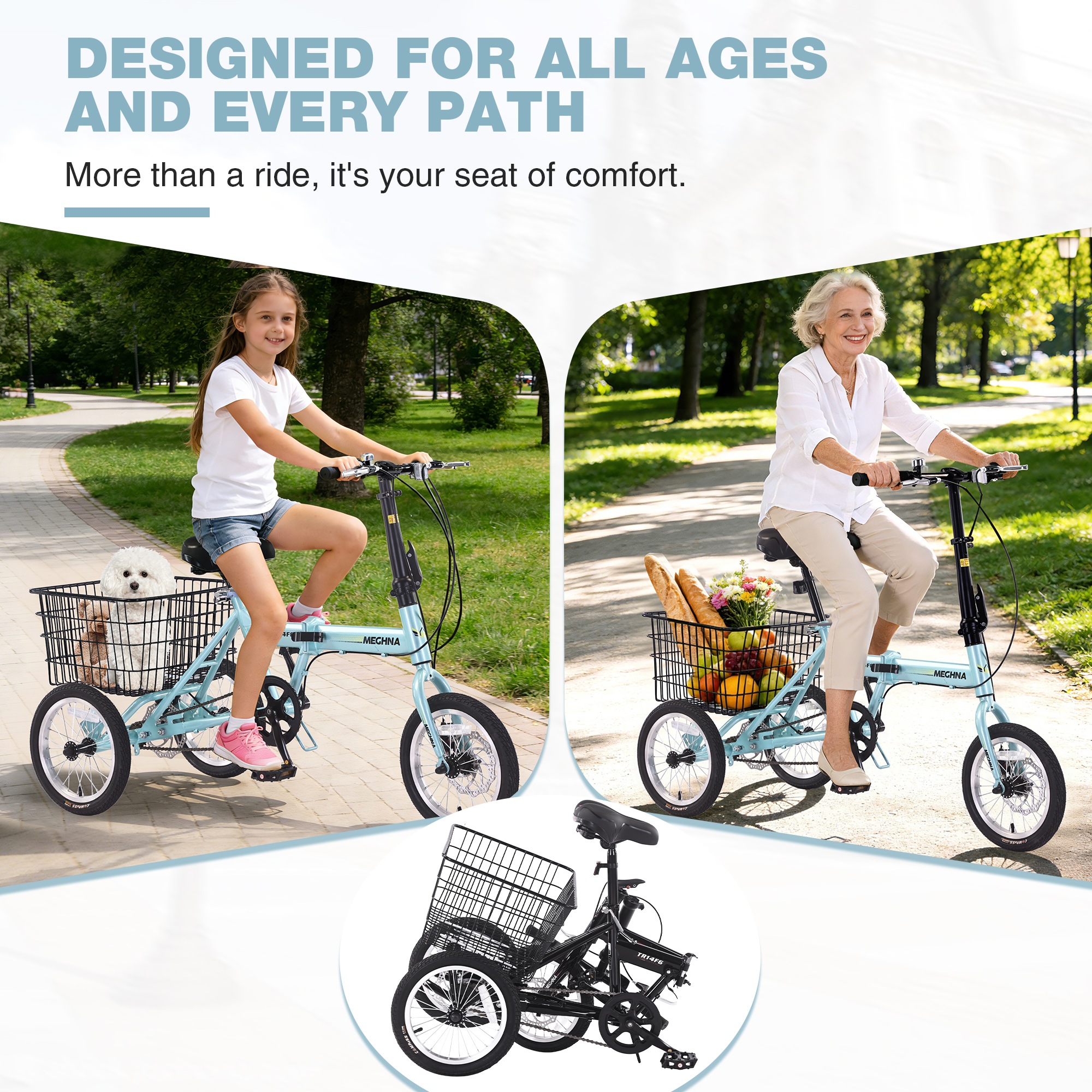 ZUKKA Folding Tricycle For Adults