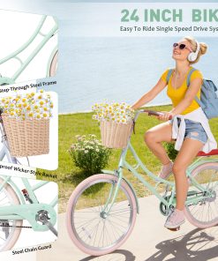 ZUKKA 24 Inch Beach Cruiser Bike for Women