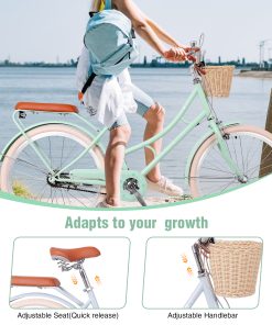 ZUKKA 24 Inch Beach Cruiser Bike for Women