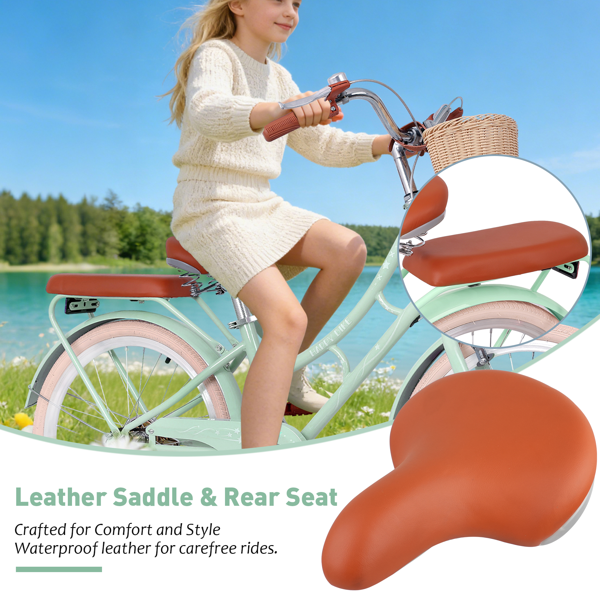 ZUKKA 22 Inch Beach Cruiser Bike for Women