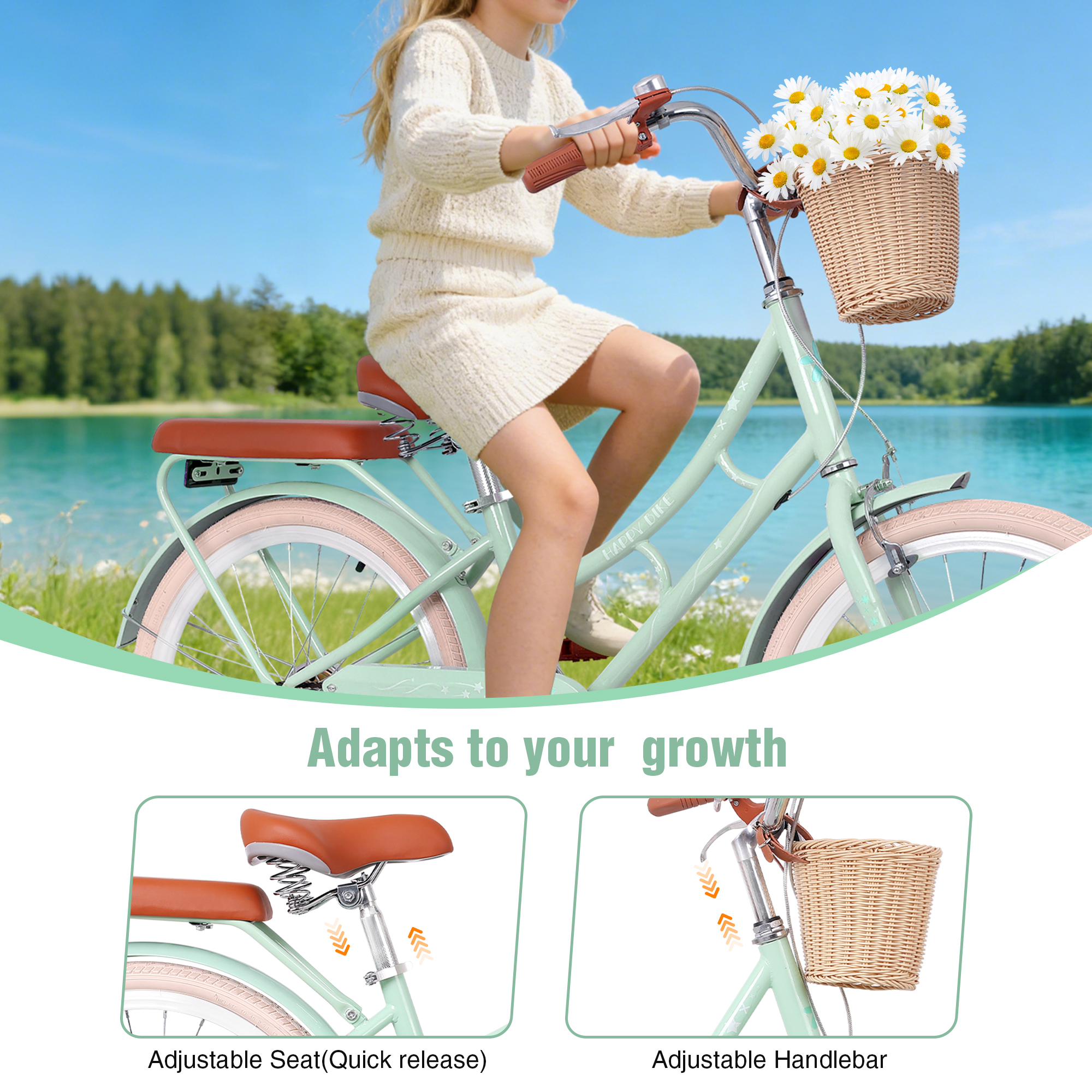 ZUKKA 22 Inch Beach Cruiser Bike for Women