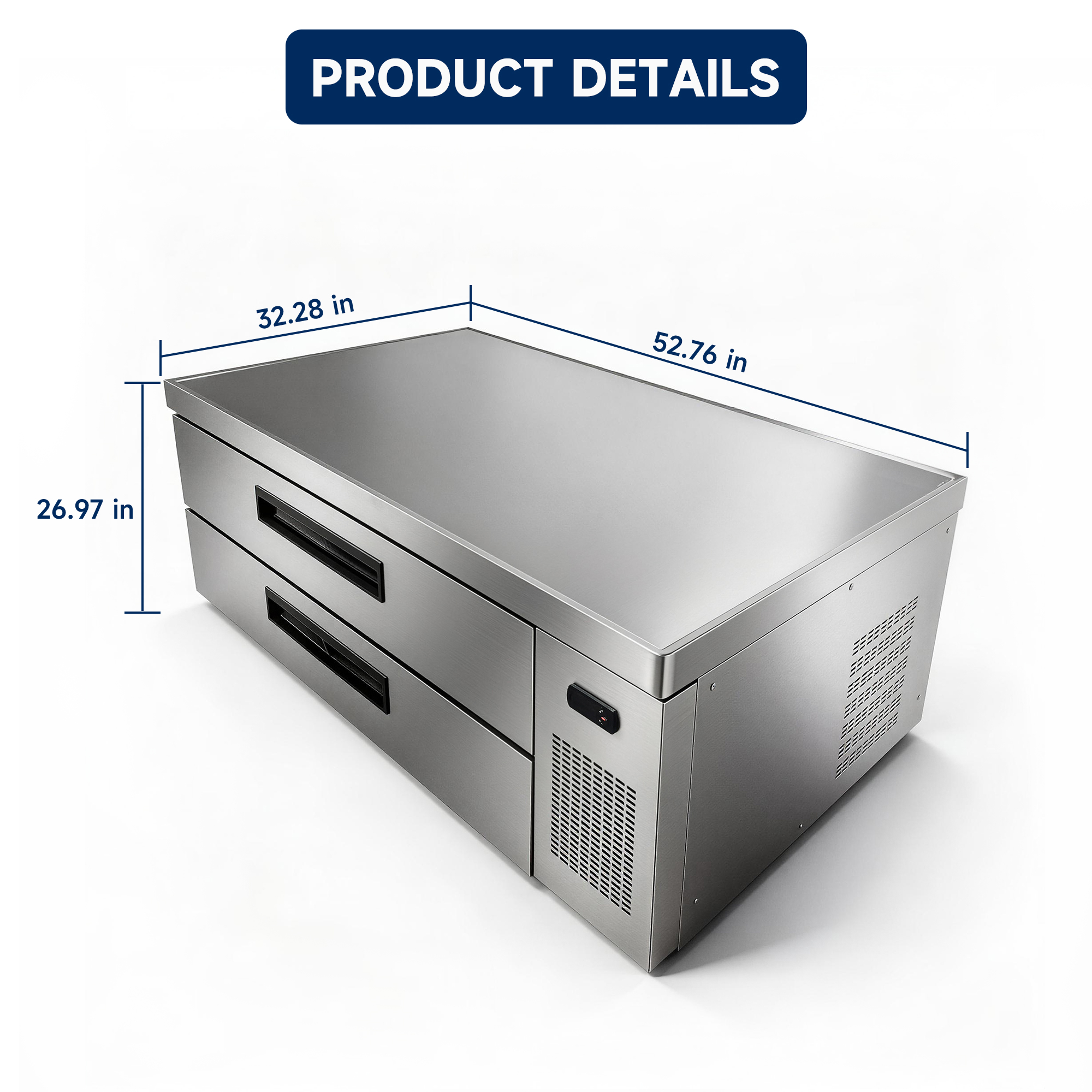 ORIKOOL 52" Refrigerated Chef Base