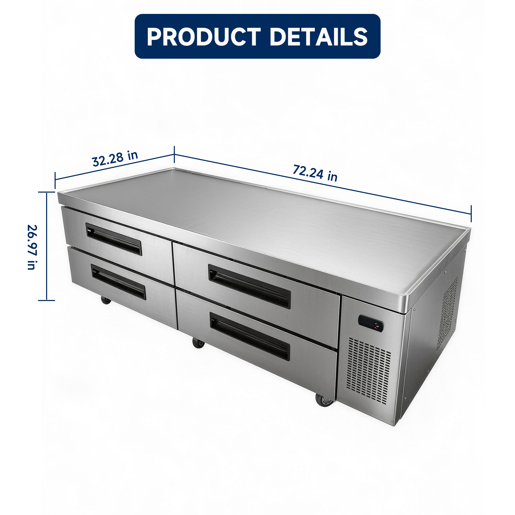 ORIKOOL 72" Refrigerated Chef Base
