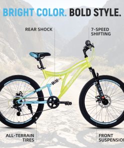 ZUKKA 24 Inch 7 Speed Mountain Bike For Boys Girls